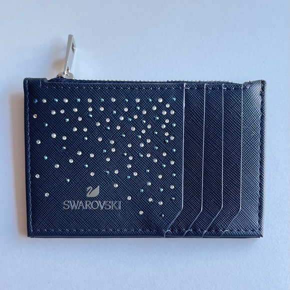 Swarovski Saffiano Leather Card Wallet - Denim Blue - Picture 1 of 5